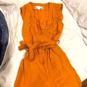 Anthropology jumper with tie and v neck